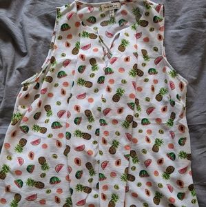 Fruit print sleeveless top - Faith and Joy